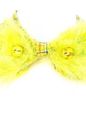 GASOLINE GLAMOUR YELLOW FUZZ BOW TIE 🎀 👔 💛